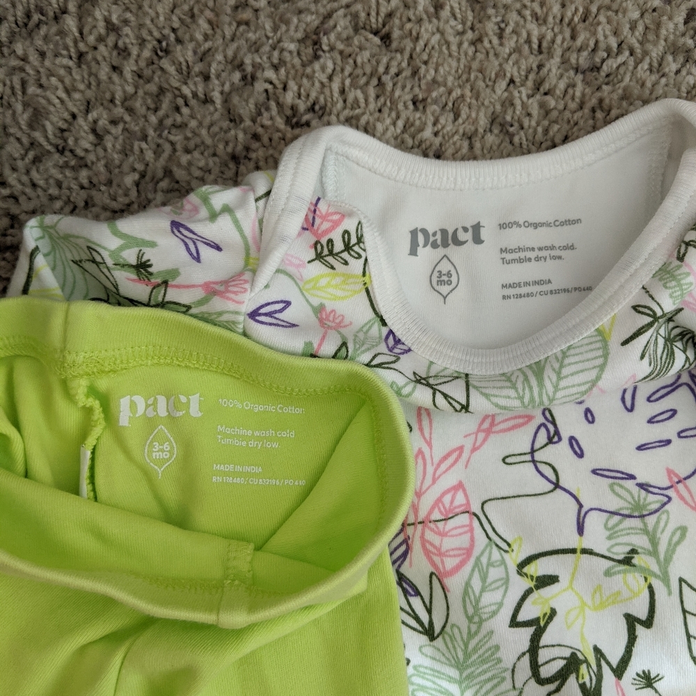 Baby girl 3-6 month Pact outfit